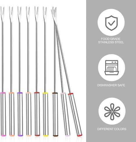 15pcs 9.6 Inch Fondue Sticks, Smores Sticks, Stainless Steel Fondue Forks with Handle for Roast Meat Chocolate Dessert Cheese Marshmallows in Saudi Arabia