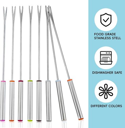 15pcs 9.6 Inch Fondue Sticks, Smores Sticks, Stainless Steel Fondue Forks with Handle for Roast Meat Chocolate Dessert Cheese Marshmallows in Saudi Arabia
