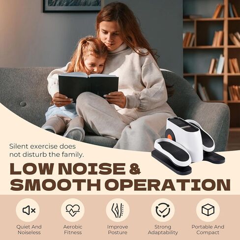 Under Desk Elliptical Machine, Electric Ellipse Leg Exerciser for Seniors, Elliptical Exercise Machine Home Use Seated Pedal Exerciser with Remote Control & Non-Slip Pedals in Saudi Arabia