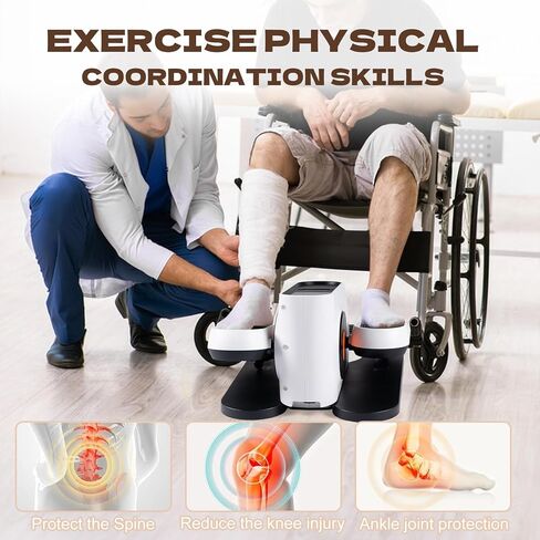 Under Desk Elliptical Machine, Electric Ellipse Leg Exerciser for Seniors, Elliptical Exercise Machine Home Use Seated Pedal Exerciser with Remote Control & Non-Slip Pedals in Saudi Arabia