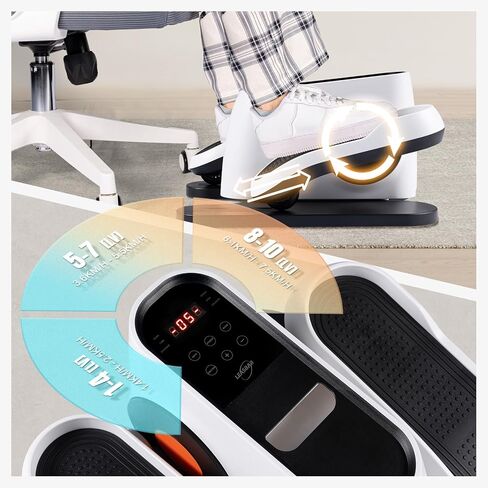 Under Desk Elliptical Machine, Electric Ellipse Leg Exerciser for Seniors, Elliptical Exercise Machine Home Use Seated Pedal Exerciser with Remote Control & Non-Slip Pedals in Saudi Arabia