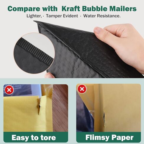 Compostable Mailers Bags 6x11inch with Self-sealing Strip Eco Friendly Shipping Bags Envelopes for Clothing Shoes Packaging 50 Pack Black in Saudi Arabia