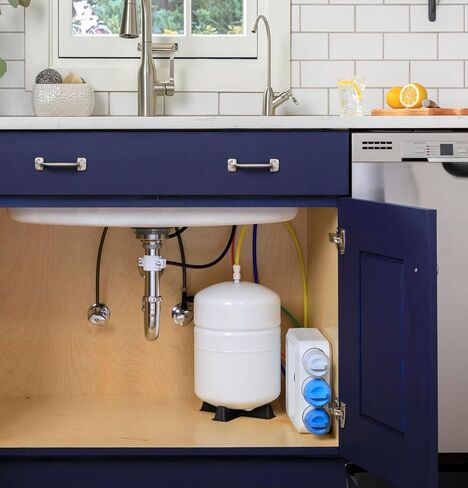 GE 3 Stage Reverse Osmosis Under Sink Water Filtration System with Faucet & Filters | Reduces 95+ Impurities including Lead, Chlorine, Arsenic | Filters FQ18PN, FQ18MN |GXRQ18NBN in Saudi Arabia