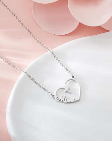 Mama Necklace Heart Cross Pendant Necklace Stainless Steel Jewelry For Mother Christian Mother's Day Gift in Saudi Arabia