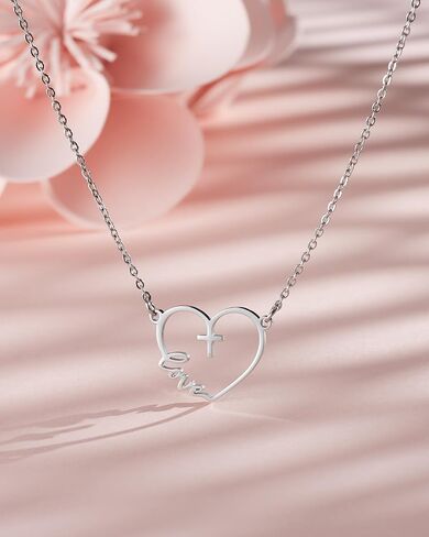 Mama Necklace Heart Cross Pendant Necklace Stainless Steel Jewelry For Mother Christian Mother's Day Gift in Saudi Arabia