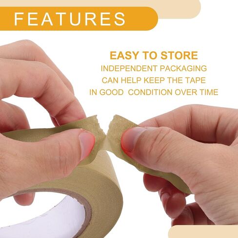 1 Pc 1 Inches x 60.1 Yards Universal Painters Tape - DIY Car Auto Paint for Masking Tape No Residue - Crepe Paper Brown in Saudi Arabia