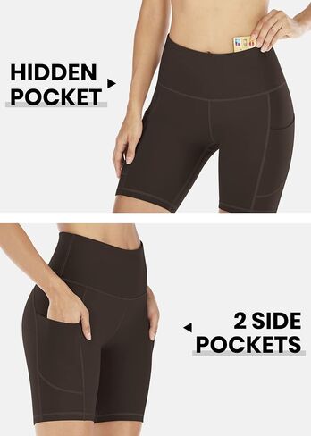 IUGA Biker Shorts Women 6" Workout Shorts Women with Pockets High Waisted Yoga Running Gym Spandex Compression Shorts in Saudi Arabia