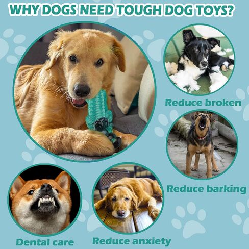 Indestructible Dog Chew Toys for Aggressive Chewers, Tough Dog Bones Toys for Large Dogs, Super Chewer Dog Toys to Keep Them Busy in Kuwait