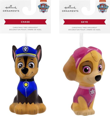 Hallmark Paw Patrol Skye and Chase Decoupage Christmas Ornaments, Set of 2 (0003HCM1121) in Saudi Arabia
