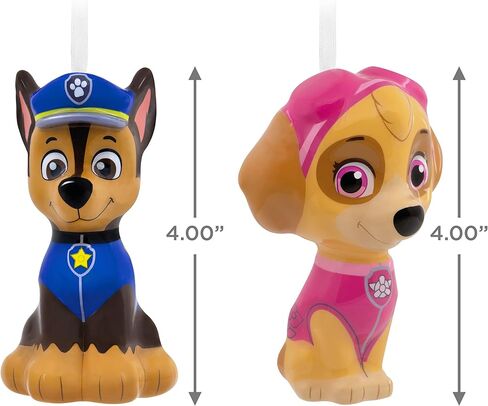 Hallmark Paw Patrol Skye and Chase Decoupage Christmas Ornaments, Set of 2 (0003HCM1121) in Saudi Arabia