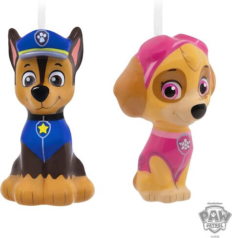 Hallmark Paw Patrol Skye and Chase Decoupage Christmas Ornaments, Set of 2 (0003HCM1121) in Saudi Arabia