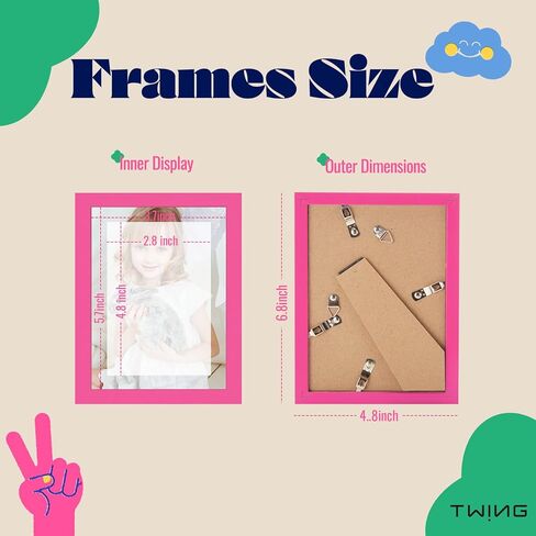 TWING 5x7 Purple Picture Frames,Tabletop Photo Frames Set with Mat for Gallery Wall Decor, Hanging Horizontal/Vertical Display, 3 Pack in Kuwait