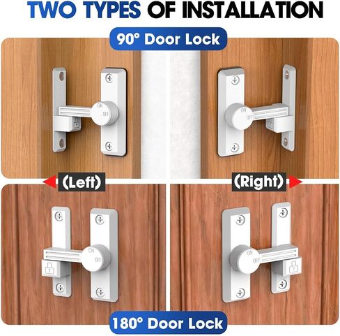 Sliding Barn Door Lock, 90/180 Degree Hardware Heavy Duty Screen Door Latch, Flip Gate Latches for Barn Door, Garden, Cabinet, Bathroom, Outdoor, Fence, Pet Door (White-1pc) in Saudi Arabia