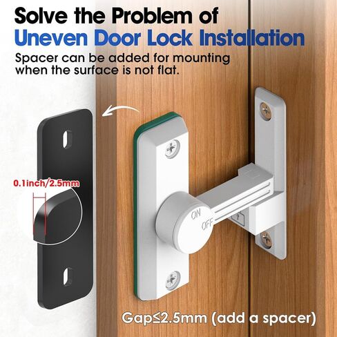 Sliding Barn Door Lock, 90/180 Degree Hardware Heavy Duty Screen Door Latch, Flip Gate Latches for Barn Door, Garden, Cabinet, Bathroom, Outdoor, Fence, Pet Door (White-1pc) in Saudi Arabia
