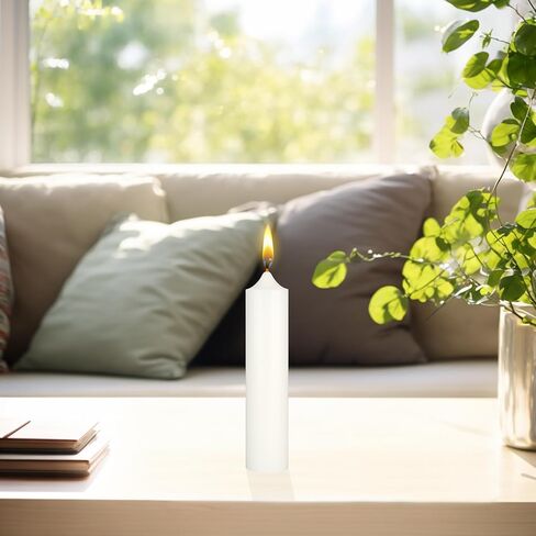 Mega Candles 1 pc Unscented Romantic White Taper Candle, Hand Poured Wax Candles 6.75 Inch x 1.5 Inch, Romantic Wax Play, SM Bondage, Couples, Home Décor, Wedding Receptions, Celebrations & More in Saudi Arabia