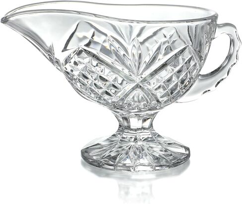 قارب المرق الكريستالي الشفاف مع مقبض لضمادات السلطة وزيت الحليب طبق توابل وصلصة خادم المرق الأنيق لحفلات الزفاف المنزلية in Kuwait