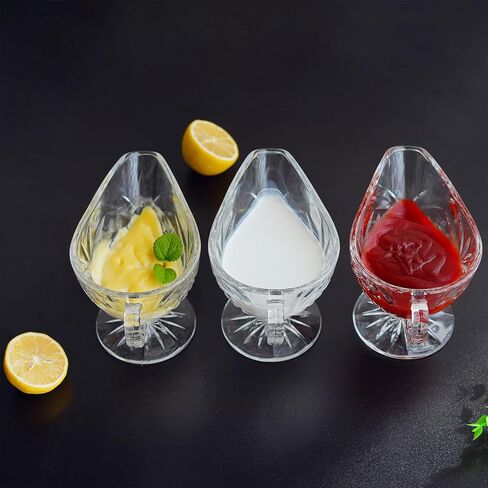 قارب المرق الكريستالي الشفاف مع مقبض لضمادات السلطة وزيت الحليب طبق توابل وصلصة خادم المرق الأنيق لحفلات الزفاف المنزلية in Kuwait