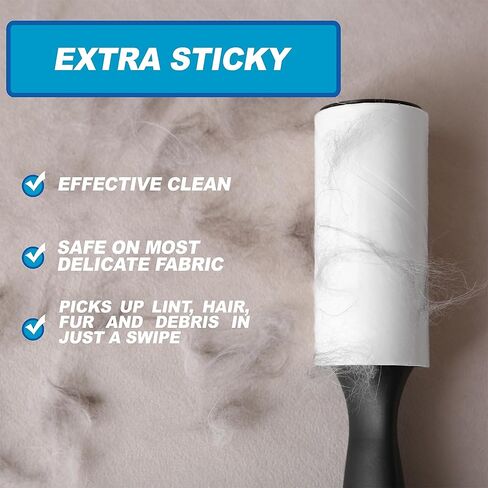 Air Jungles Scented Lint Roller 450 Sheets, Fresh Linen Scent, Extra Sticky, Portable Pet Lint Remover for Pet Hair, Clothing, Car, Furniture, Carpet, Dog & Cat Hair Lint Remover in Saudi Arabia