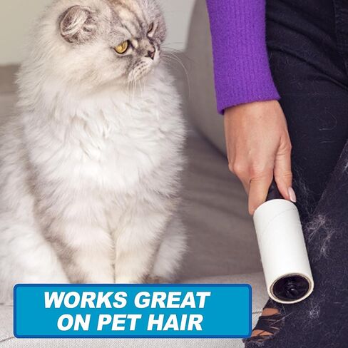 Air Jungles Scented Lint Roller 450 Sheets, Fresh Linen Scent, Extra Sticky, Portable Pet Lint Remover for Pet Hair, Clothing, Car, Furniture, Carpet, Dog & Cat Hair Lint Remover in Saudi Arabia