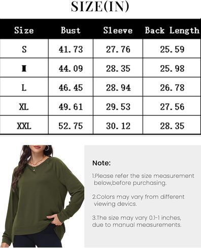 سويت شيرت نسائي طويل الأكمام كبير الحجم من Poetsky، قمصان كاجوال بياقة مستديرة عالية ومنخفضة وخفيفة الوزن in Kuwait