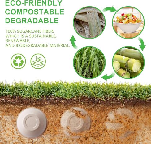 Large Paper Bowls, 40oz Compostable Bowls, 120 Pack Heavy Duty Disposable Bowls For Hot Soup, Salads,Cereals- Made from 100% Sugarcane Fiber in Saudi Arabia
