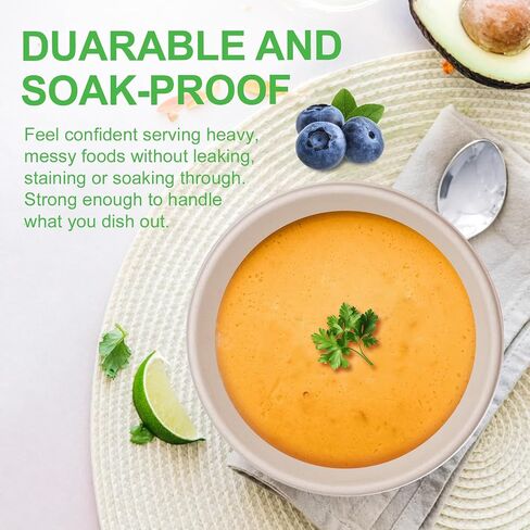 Large Paper Bowls, 40oz Compostable Bowls, 120 Pack Heavy Duty Disposable Bowls For Hot Soup, Salads,Cereals- Made from 100% Sugarcane Fiber in Saudi Arabia