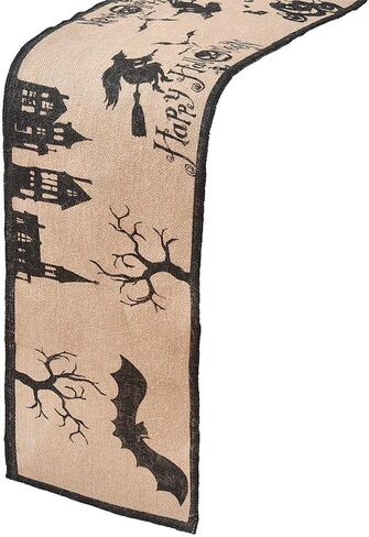 مفرش طاولة من خيش الجوت مقاس 12 × 108، منزل مسكون - مثالي للهالوين وحفلات العشاء وليالي الأفلام المخيفة مقاس 108 بوصة in Saudi Arabia