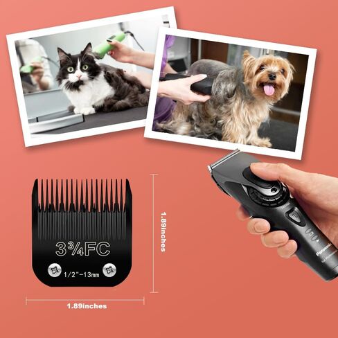 7FC Pet Dog Grooming Detachable Blades, Compatible with Andis Size-7FC Cut Length 1/8"(3.2mm), Most A5, KM Series Clippers,Made of Ceramic Blade (Black) in Saudi Arabia