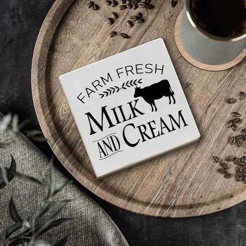 علامة مزرعة TEOUIOS، لوحة صندوق خشبي أبيض، صناديق زخرفية خشبية، لافتة ديكور منزلي، ديكور رف المطبخ الريفي، هدية الترحيب بالمنزل الجديد، 15.24 سم × 15.24 سم in Kuwait