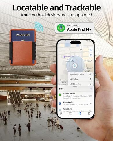 HiWe Passport Holder, Minimalist Leather Passport Card Wallet for Men & Women, RFID-Blocking, 4 Card Slots, 1 Side Pocket, ID Window, Black in Kuwait