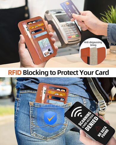 HiWe Passport Holder, Minimalist Leather Passport Card Wallet for Men & Women, RFID-Blocking, 4 Card Slots, 1 Side Pocket, ID Window, Black in Kuwait