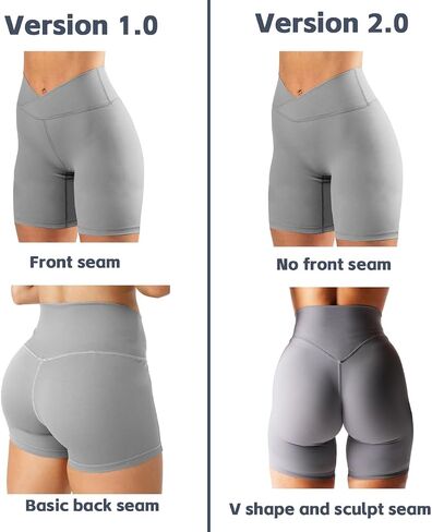 Women's High Waisted Biker Shorts Cross Waist Workout Yoga Shorts Running Leggings with/no Pocket in Saudi Arabia