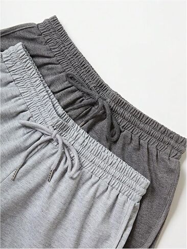 MakeMeChic Women's 2 Pack Athletic Shorts Casual Drawstring Elastic Waist Summer Running Sports Track Shorts in Saudi Arabia