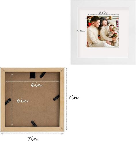 Golden State Art, Smartphone Instagram Frames Collection, Set of 4, 6x6-inch Square Photo Wood Frames with White Photo Mat & Real Glass for 4x4 Photo, White in Saudi Arabia