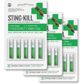 Sting-Kill Disposable Swabs 5 Each (Pack of 3)