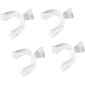 4Pcs Transparent Mouth Guard Silicone Grinding Guard Teeth Whitening Tray Sleeping Gum Shield for Sports Bruxism Bite Guard Easy to Use,Teeth Grinding Guards,Health and Household,Oral Care
