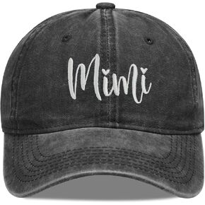 Mimi Hats for Women Embroidered Washed Adjustable Baseball Cap for Grandma