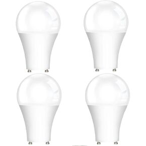 GU24 LED Light Bulb 100W Equivalent,9W 2 Prong Light Bulbs, 2700K Warm White 1,100 Lumens, A19 Shape Bulbs, GU24 Twist Lock Base Non-dimmable(4-Pack)