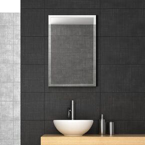 Empire Art Direct Contempo Polished Silver Stainless Steel Rectangle Wall Mirror, Mirror for Bathroom, Bedroom, Living Room, Ready to Hang, 20" x 30" x 1"