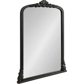 Kate and Laurel Barberry Vintage Decorative Tall Arched Mirror, 28 x 35, Black, Large Antique Statement Arch Mirror for Mantel Mirror or Bathroom Mirror for Over Sink