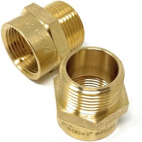 G Thread (Metric BSPP) Male to NPT Thread Female Pipe Fitting Adapter - Lead-Free Adapter (Two,1 inch)