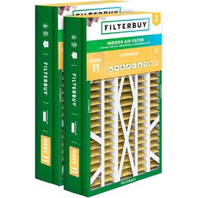 Filterbuy 14.5x27x5 Air Filter MERV 11 Allergen Defense (2-Pack), Pleated HVAC AC Furnace Air Filters for Trane, American Standard, Honeywell, and Accumulair (Actual Size: 14.06 x 26.13 x 4.97 Inches)