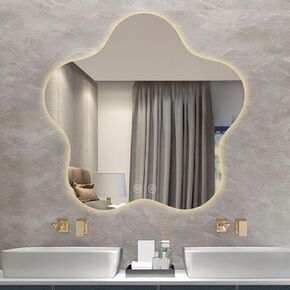 20 X 20 Inch LED Mirror for Bathroom Anti-Fog, Lighted Mirrors for Bathroom Wall Mounted Explosion-Proof, Make Up Vanity Mirror with Lights 3 Colors Dimmable Touch Control