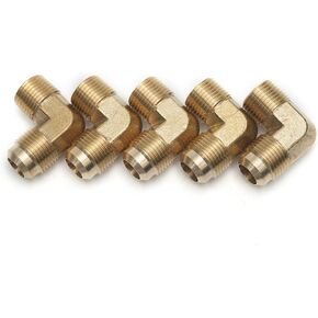 LTWFITTING Brass Flare 5/8" OD x 1/2" Male NPT 90 Degree Elbow Tube Fitting (Pack of 5)