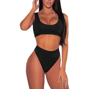 KAKALOT Women's Crop Top High Waisted Cheeky Bikini Sets 2 Pieces Swimsuits