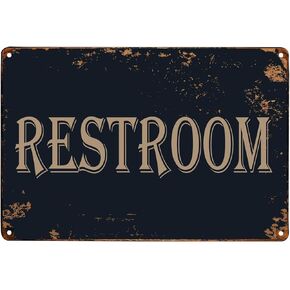 WOSTOD Restroom Vintage Metal Sign Bathroom Door Signs for Offices Businesses Restaurants 8X12 Inch (1 Pack)