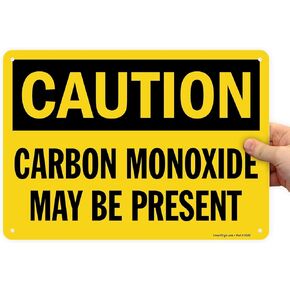 SmartSign "Caution - Carbon Monoxide May Be Present" Sign | 10" x 14" Aluminum
