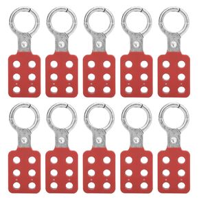 Lock Out Tag Out Hasp, 10PCS Aluminium Lockout Hasp, Insulation Padlock Hasp with 6 Holes Interlock, 1" Inside Jaw Diameter