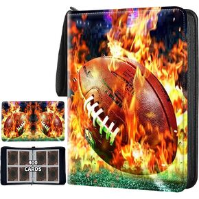 Leather Trading Card Binder 9 Pocket, 900 Pockets Card Holder with 50 Removable Card Sleeves, Waterproof 3-Ring Zipper for Sports Fans for MTG, TCG, Trading Cards, Orange Cat Golden Sunflower