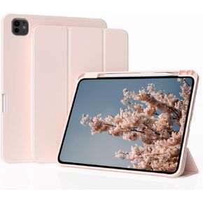 حافظة KenKe iPad Pro 5 مقاس 11 بوصة 2024 (الجيل الخامس) مع حامل أقلام رصاص، غطاء حماية ناعم خلفي ثلاثي الطي من مادة TPU مقاوم للصدمات، يدعم شحن القلم الرصاص، خاصية النوم/الاستيقاظ التلقائي لجهاز iPad Pro 11، أخضر داكن